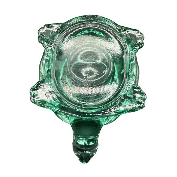 VTG Indiana Glass Spanish Green Turtle Candle Holder Tortoise Paperweight 5.5" L - Picture 7 of 7